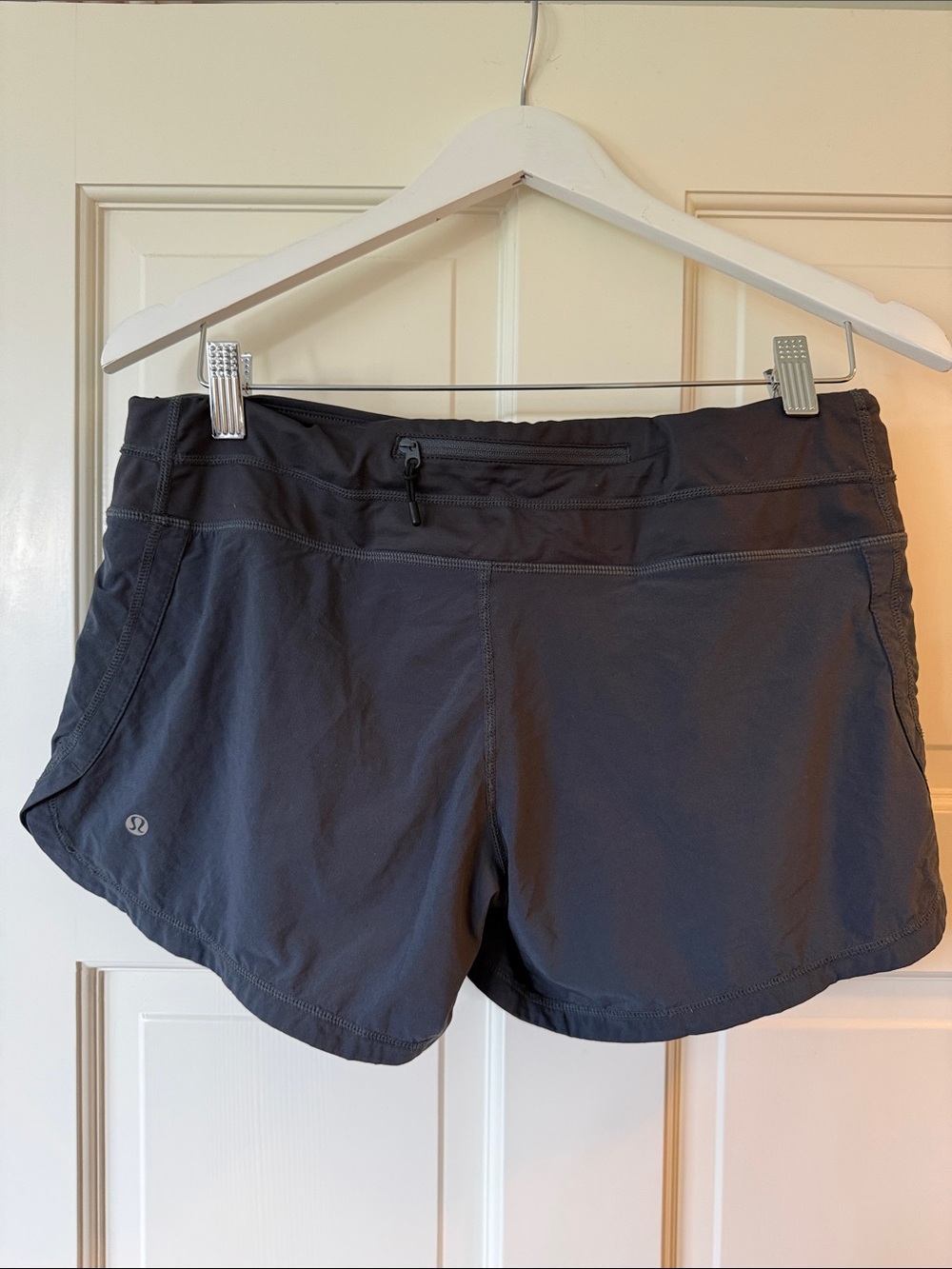 lululemon athletica Women's Charcoal Athletic Shorts with Zip Pocket